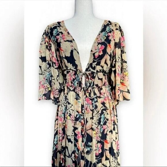 Love Sam Dark Wonder Bohemian Floral Maxi Dress Size Small - Picture 7 of 15